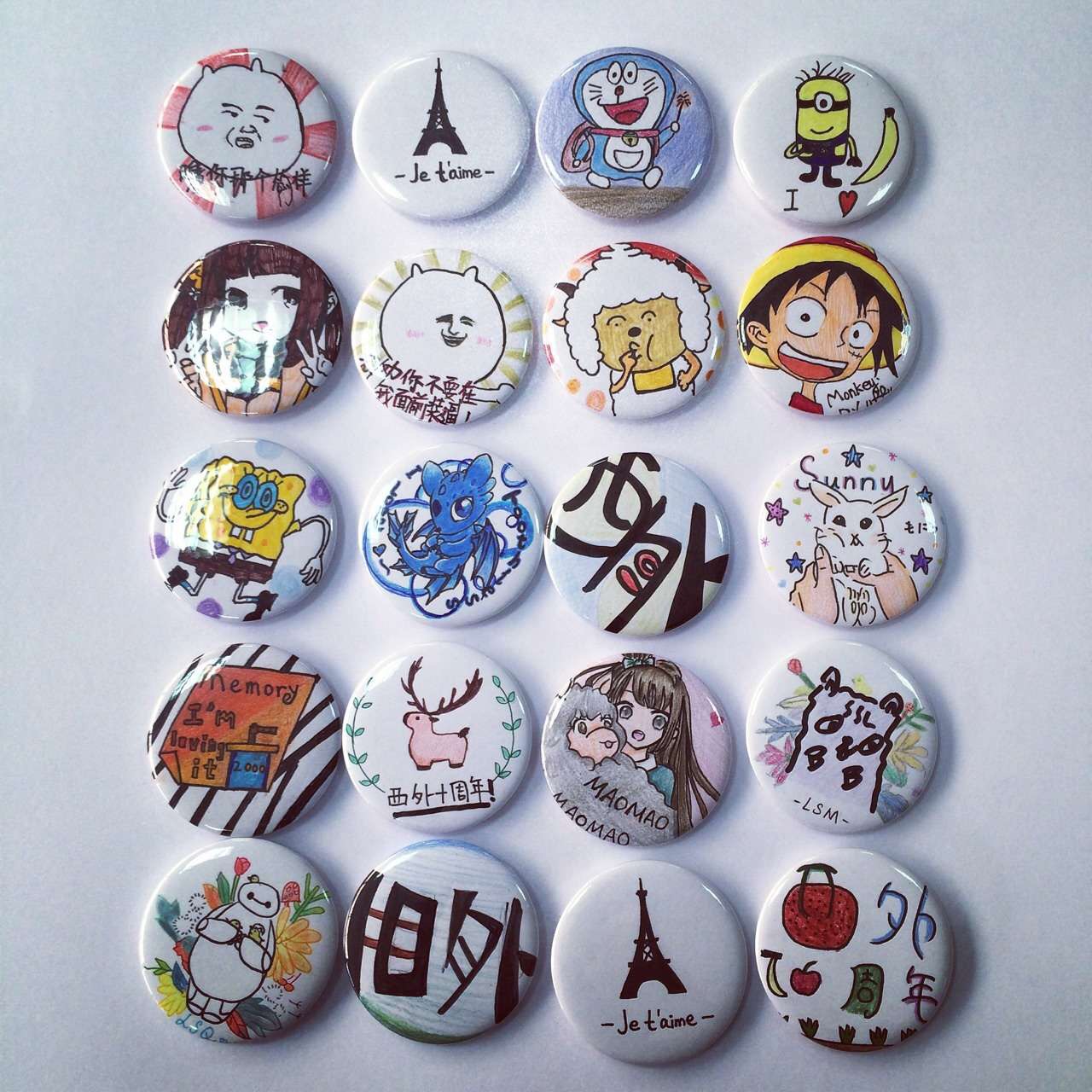 动漫徽章diy亲手绘制设计一枚专属你的动漫卡通徽章